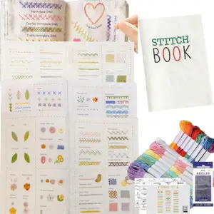 DIY Sewing Tutorial Kit for Beginners & Experts, Portable Embroidery Craft Set with Step-by-Step Project Manual & Needle Techniques