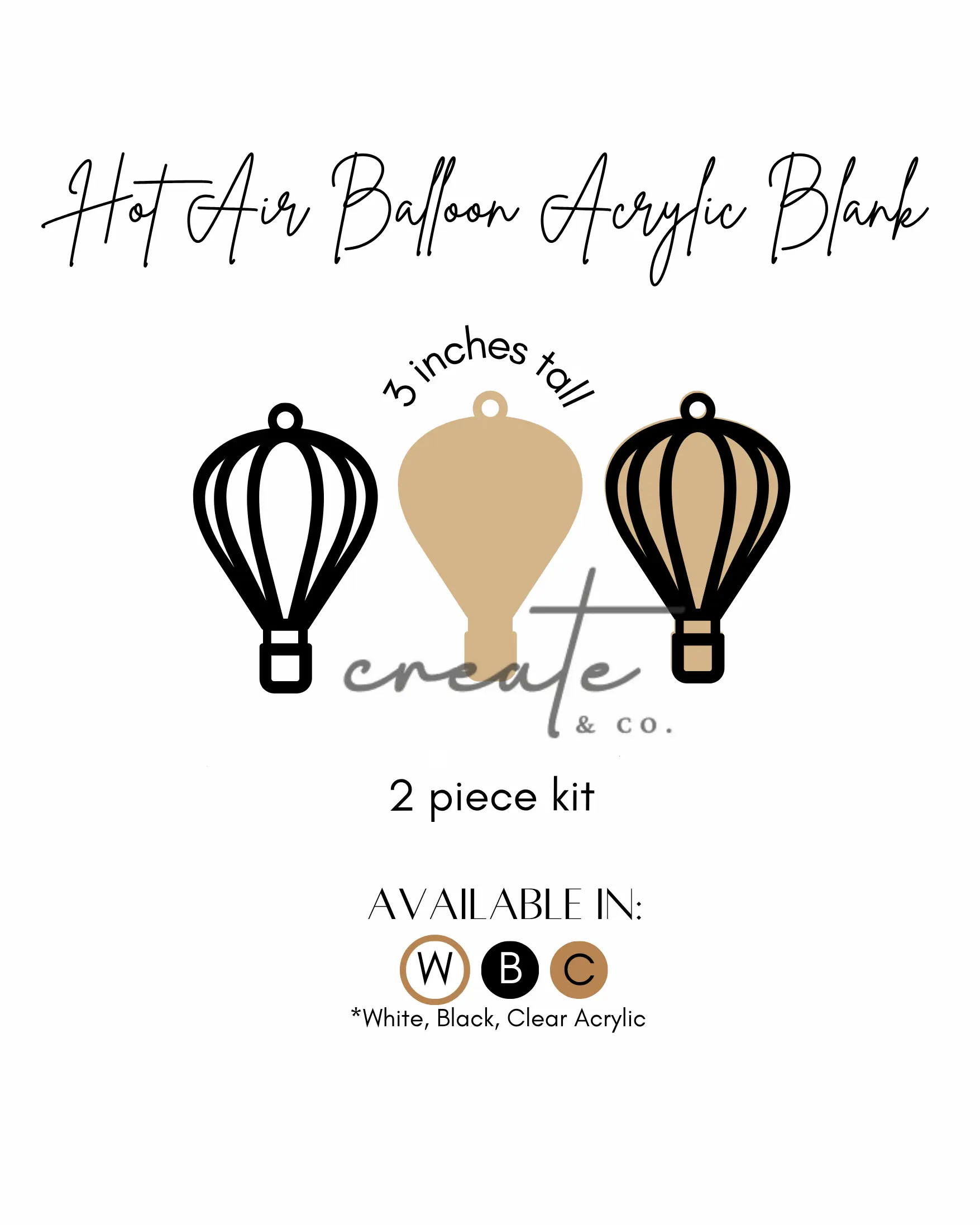 Hot Air Balloon Acrylic Blank