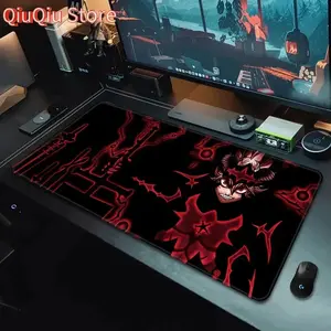Black Clover Fashion Anime Mouse Pad, 80×30cm HD Printing, Locking Edge Non-Slip Rubber Desk Mat, Large Keyboard Pad for PC Gaming Office Home