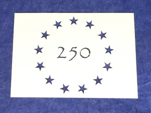 USA 250 Anniversary 13 Star Stencil Betsy Ross Style