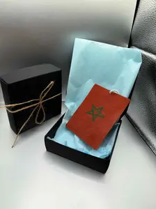 Luxury Moroccan Flag Car Air Freshener – Premium Scented Hanging Accessory – Unique Gift for Car Lovers – Handcrafted with Elegant Gift Box