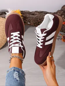 2026 Trendy Patchwork Retro Lace-Up Lightweight Sports Casual Big Size Sneaker Shoes, Anti-Slip Sole, All-Season Wear, Versatile Comfortable Footwear