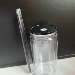 Custom Glitter Snow Globe Cup 16oz Black