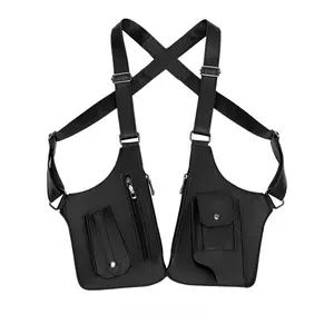 Double Shoulder Armpit Bag, Anti-Theft Hidden Underarm Strap Wallet Pocket Holster Phone Leisure Double Shoulder Pouch
