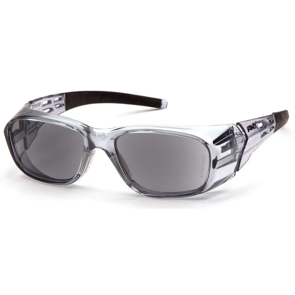 Pyramex Emerge Plus Safety Glasses, Gray Frame, Gray Full Magnifier Dual Lens with +1.50+ Diopters, Outdoor Glare Shield, UV Protected Work Safety Equipment