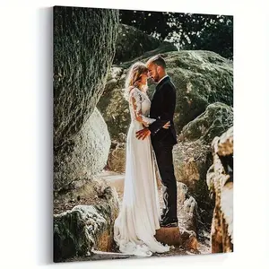 2D Flat 1pc Custom Framed Canvas, Customized Wedding Decorations Featuring Framed Personalized Canvas Prints, Transform Your Images Into Beautiful Wall Art, Digitally Printed on Canvas, Ideal for Home Decor And Memorable Gifts