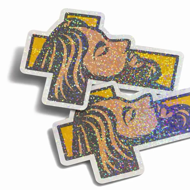 5” Holographic Jesus Cross Window Sticker – Reflective Faith Design