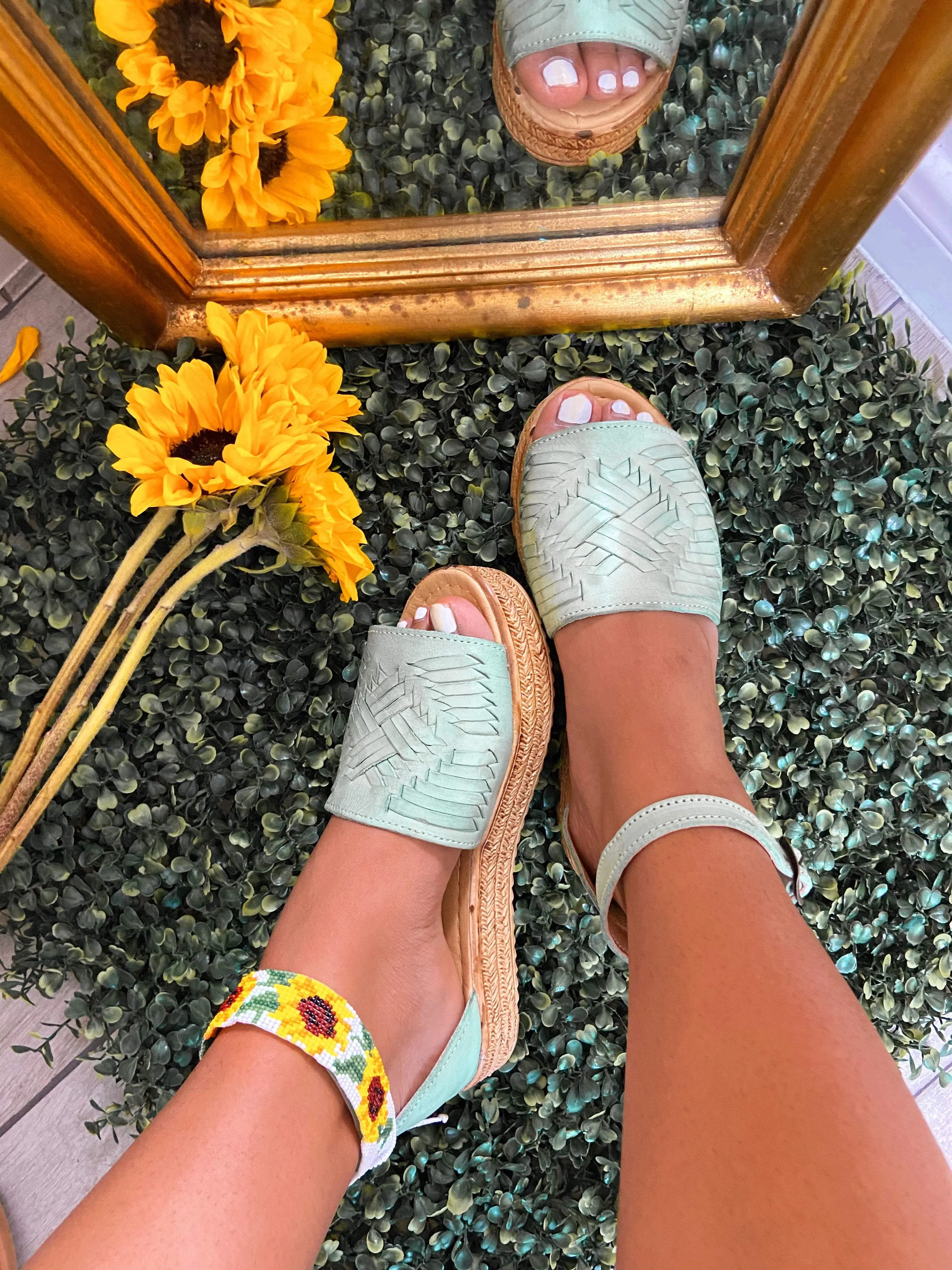 Dulce Mint Mexican Leather Sandals