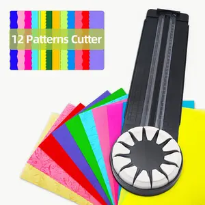 1pc A3 Size Paper Cutter Trimmer for Crafts, Gift Wrapping, Scrapbooking, Card Making - Portable, Uncharged, Plastic, with 12 Interchangeable Cutting Blades, Ideal for Office & School Use