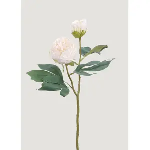 Petite Peony Fake Flower in Cream Blush - 19"