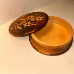 Handcrafted Floral Wooden Trinket Box