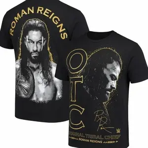Ripple Junction Roman Reigns T-shirt, Acknowledge Me Gold Ink Tee, Black Graphic T-shirt, WWE Fan Shirt, Unisex Casual Tee 6BI