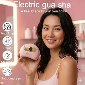 Aimido Electric Gua Sha Device - 9 Adjustable Levels, Heats 40℃-56℃, 90-Minute Use Time, Lightweight 106g, Natural Bian Stone for Beauty & Body Contouring