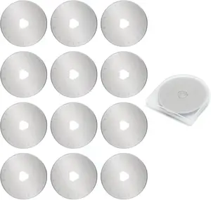 12 pcs 45mm Rotary Cutter Blades,Replacement Rotary Blade for Arts Crafts Quilting Scrapbooking Sewing Fabric Cutting,Arts & Crafts Farbric Paper Cutting Tool By XEKIGU