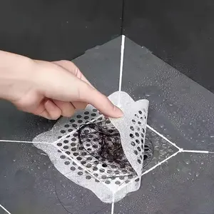 10pcs/20pcs Disposable Shower Drain Hair Catcher, Anti-Blocking Floor Drain Stickers, Drain Hair Catcher, Shower Drain Hair Trap, Hair Stopper Mesh Stickers, Bathroom Accessories, Bathroom Tools
