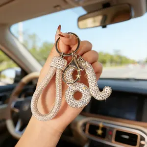 Water Drill Zodiac Car Keychain Set, Luxurious Sparkling Rearview Mirror Hanging Ornament, Car Interior Decoration, Fashion Car Accessories, Car Trinkets