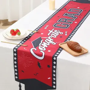1PC Graduation Party Tablerunner, Red Graduation Cap Pattern Table Runner, 2026 Graduation Party Table Decor, Graduation Party Supplies, Graduation Season Kitchen & Dining Room Decor, 2026 Graduation Home Decor, Graduation Family Holiday decor