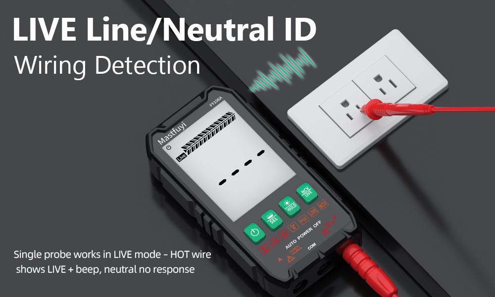 Mastfuyi FY106 Lightweight Smart True RMS Digital Multimeter - 3999 Counts voltmeter, Auto-Ranging, CAT III 600V, Professional Voltage Tester with Test Leads, Tools and Gadgets, Work Accessories, Mechanic Tools for Live Wires detail 8