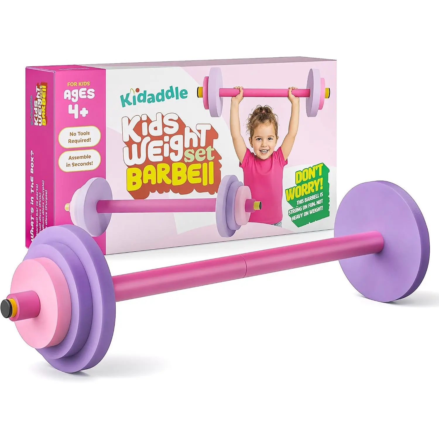 Kids Weight Barbell - Pink & Purple 10 Pack
