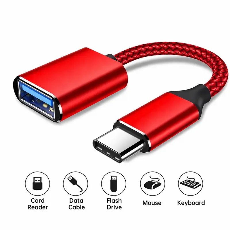 USB-C Type C Male to USB 3.0 Type A Female OTG Adapter Converter Cable Cord 3in