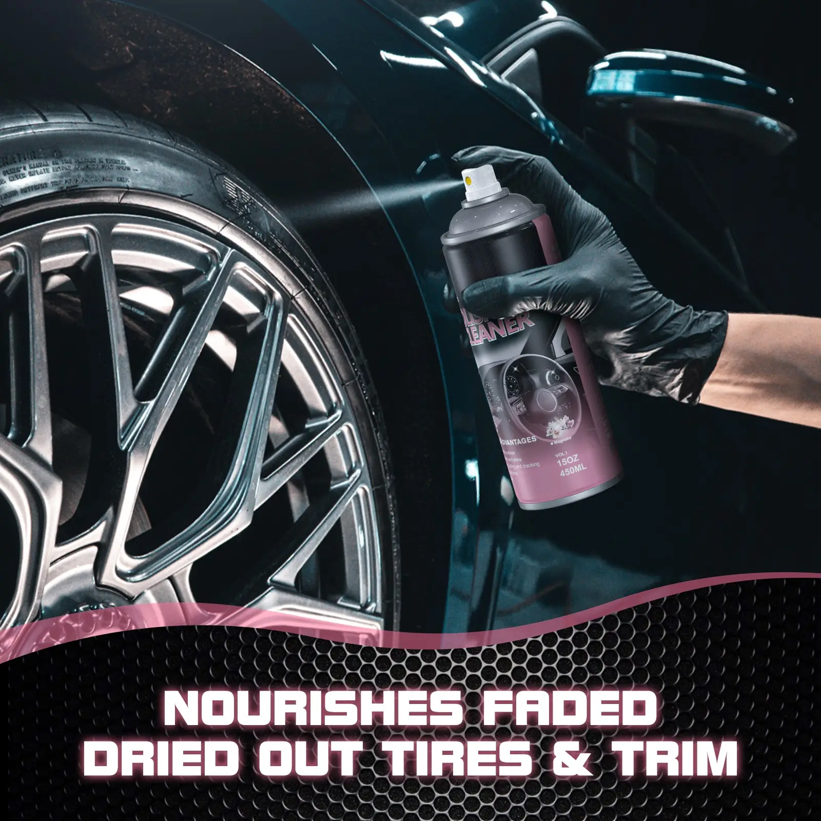 DONKEYPRO Interior Detailer Restorer 15 Oz Kit for Leather Plastic Rubber Trim Restorer with UV Protection Easy Car Cleaning Solution