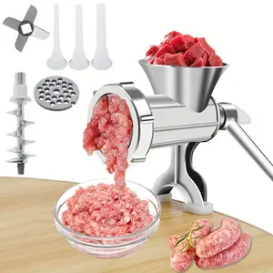 Manual Meat Grinder with Sausage Maker Hand Operated Kitchen Tool for Grinding Chopping and Sausage Making at Home
