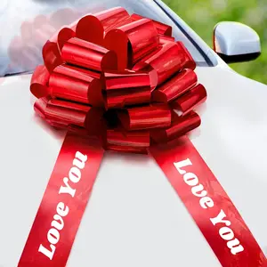 - Love You Car Bow - Red, 18 Inch - Giant Car Bow Pre-Printed w/Love You - Large Gift Wrapping for Huge Present