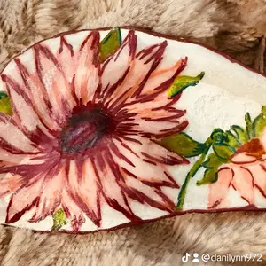 Hand Painted Oyster Shell Jewelry Holder - Home Organizer jewelry box