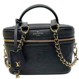 Pre-owned Louis Vuitton Leather Top Handle Bags Vanity Monogram Empreinte Shoulder Bag Black