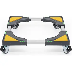Heavy Duty  for Washing Machine Adjustable Mini Fridge Stand washer Dryer Stand Mobile Roller Universal  Cart with 4 Lockable Wheels Mobile Base Stand for Washer Dryer Refrigerator