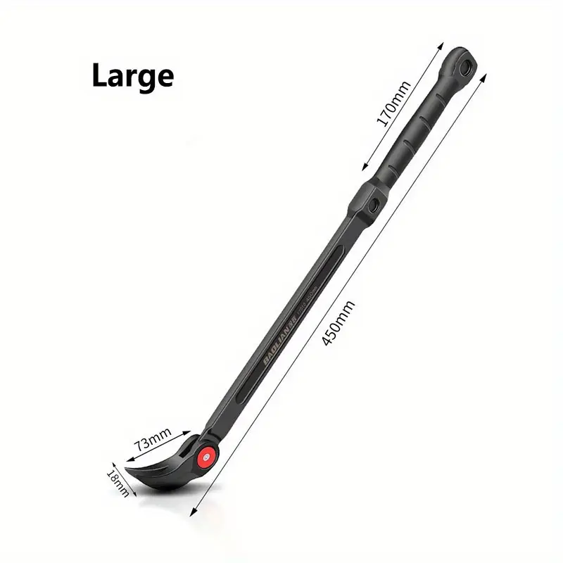 Heavy-Duty Adjustable Angle Pry Bar with Non-Slip Handle – Ideal for Car Maintenance and Home Improvements, Rotating Head, Metal Construction, Tool Set