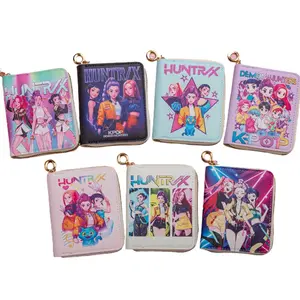 Cute and Whimsical Cross-Border Customised Short Women’s Cartoon Wallet: Demon Hunter Girls’ Cute Student Coin Purse and Children’s Handbag