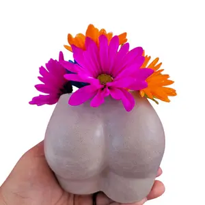 Anatomical Booty Flower Vase - Raw Concrete Planter for Succulents & Air Plants