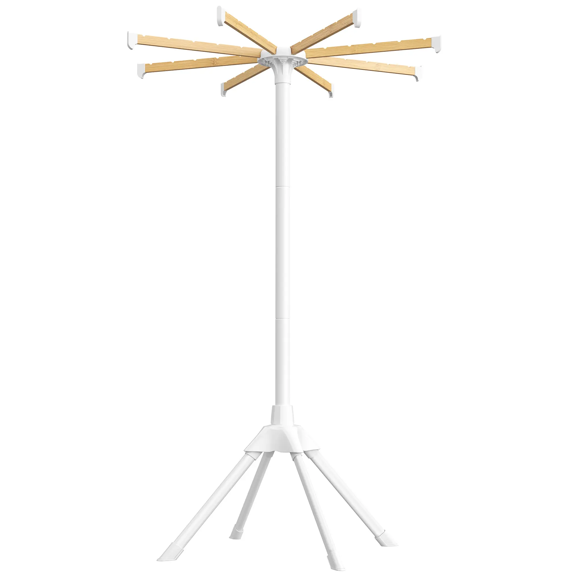 SONGMICS Clothes Drying Rack, Foldable Metal Airer, Bamboo Hanging Rods | Space-Saving Free-Standing Laundry Rack, Indoor Use