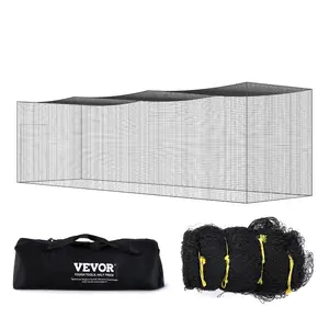 fathersdaygift VEVOR Baseball Batting Netting, Professional Softball Baseball Batting Hitting Training Net, Practice Portable Pitching Cage Net with Door Carry Bag, Heavy Duty Enclosed PE Netting, 35FT (NET ONLY)