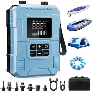 S8 Electric Paddle Board Pump, 22 PSI Cordless Rechargeable SUP Pump, 4X Faster Dual-Stage Inflation & Deflation, Portable Air Pump with LED Light & Auto-Off for SUP, Kayak, Surfing Kite, Boat