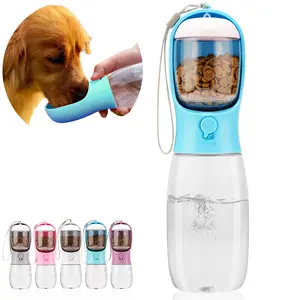AVELORA Dog Water Bottle,Portable pet Water Bottle with Food Container,Outdoor Portable Water Dispenser for Cat,Rabbit,Puppy and Other Pets for Walking,Hiking,Travel