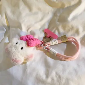 Trendy Fluffy 3D Star Cat Lanyard - Phone Case Charm, Fits DIY Keychains/Earphone Cases, Cute Girly Wristband Accessory