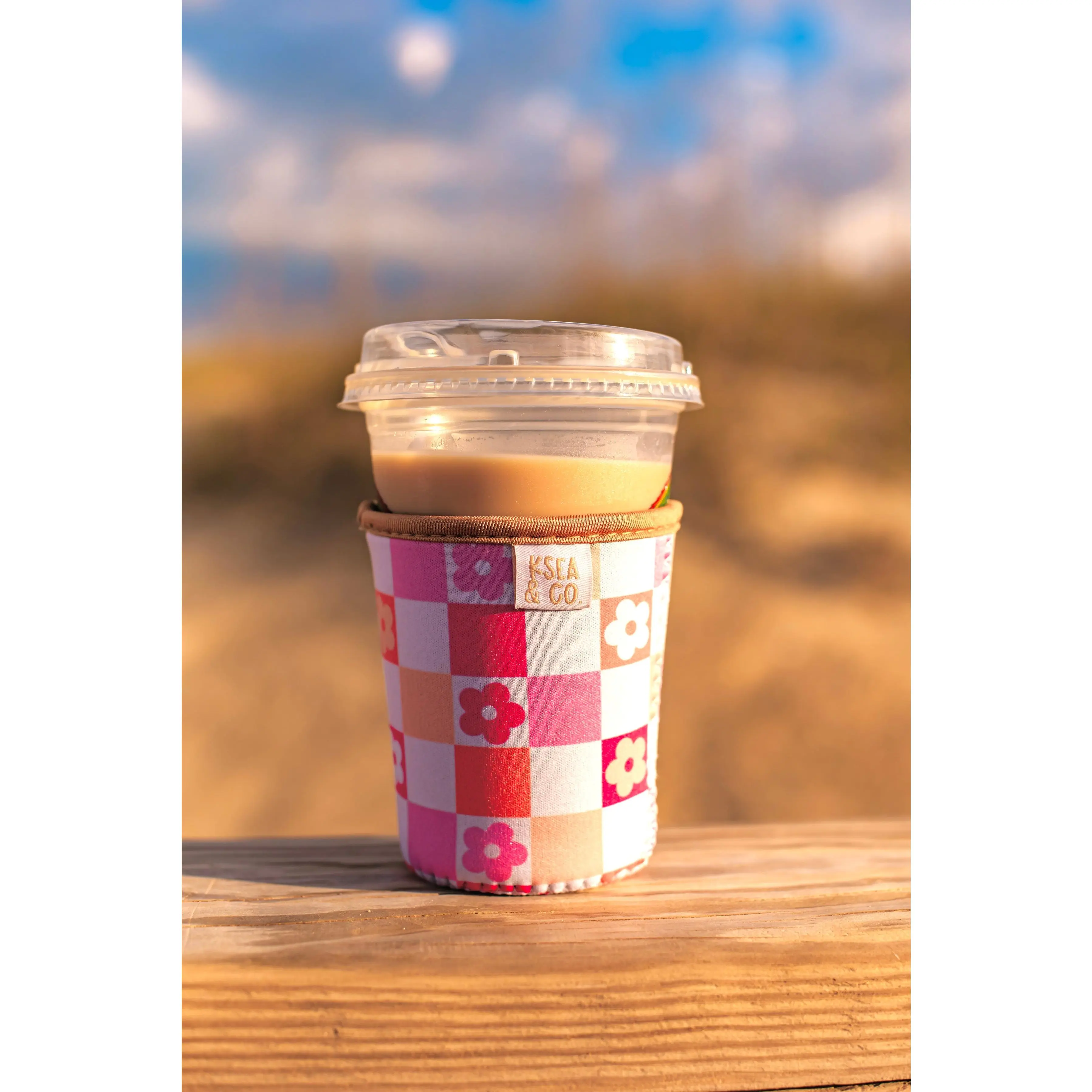 Flower Power Iced Coffee Drink Sleeve