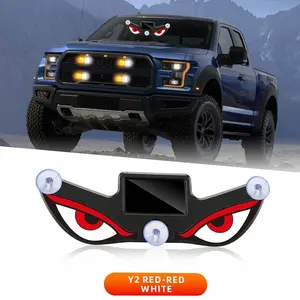 New Devil's Eye LED Light Waterproof Solar Environmental friendly Car Suction Cup Neon Light TYPE-C Rechargeable Atmosphere Breathing Decorative Atmosphere Light For Suitable for pickup trucks SUVs cars trucks