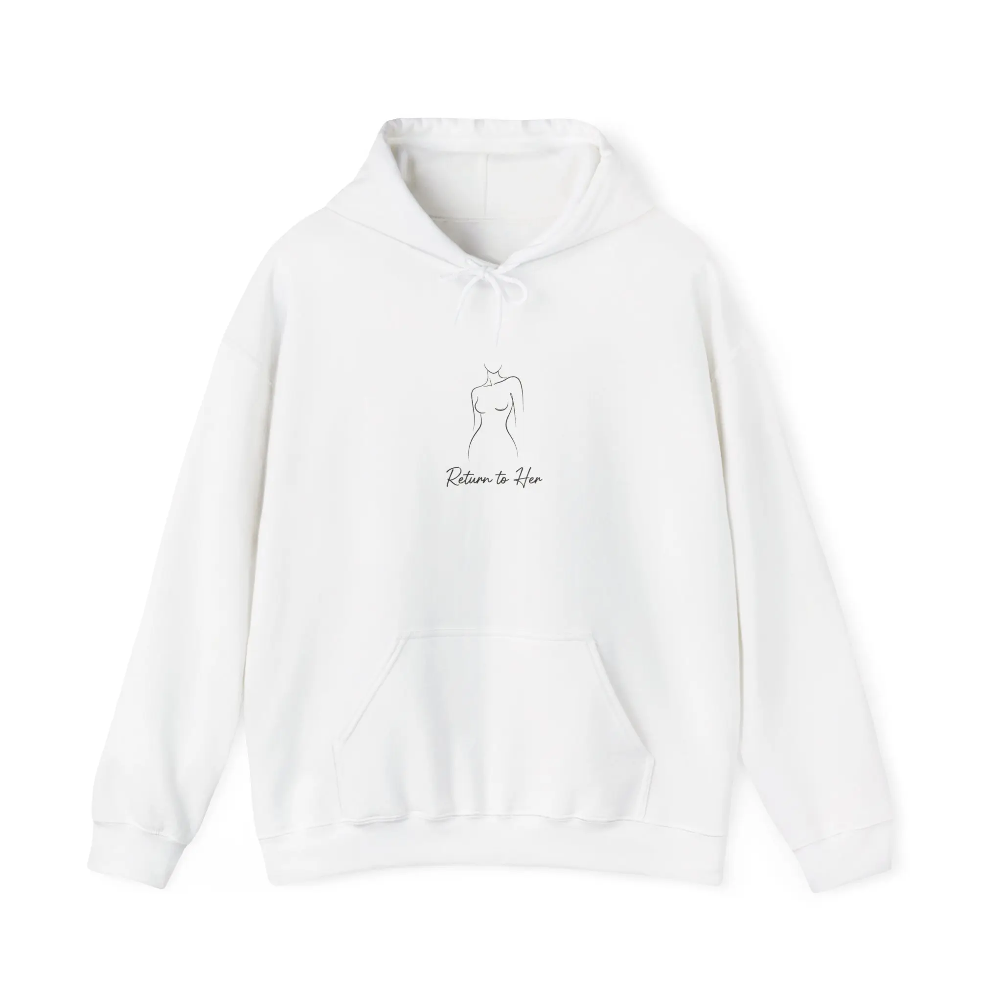 Return to Her-Minimal Line Art Woman figure Hoodie | Petite Feminine Outline