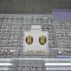 Virgin Mary Earrings 14k