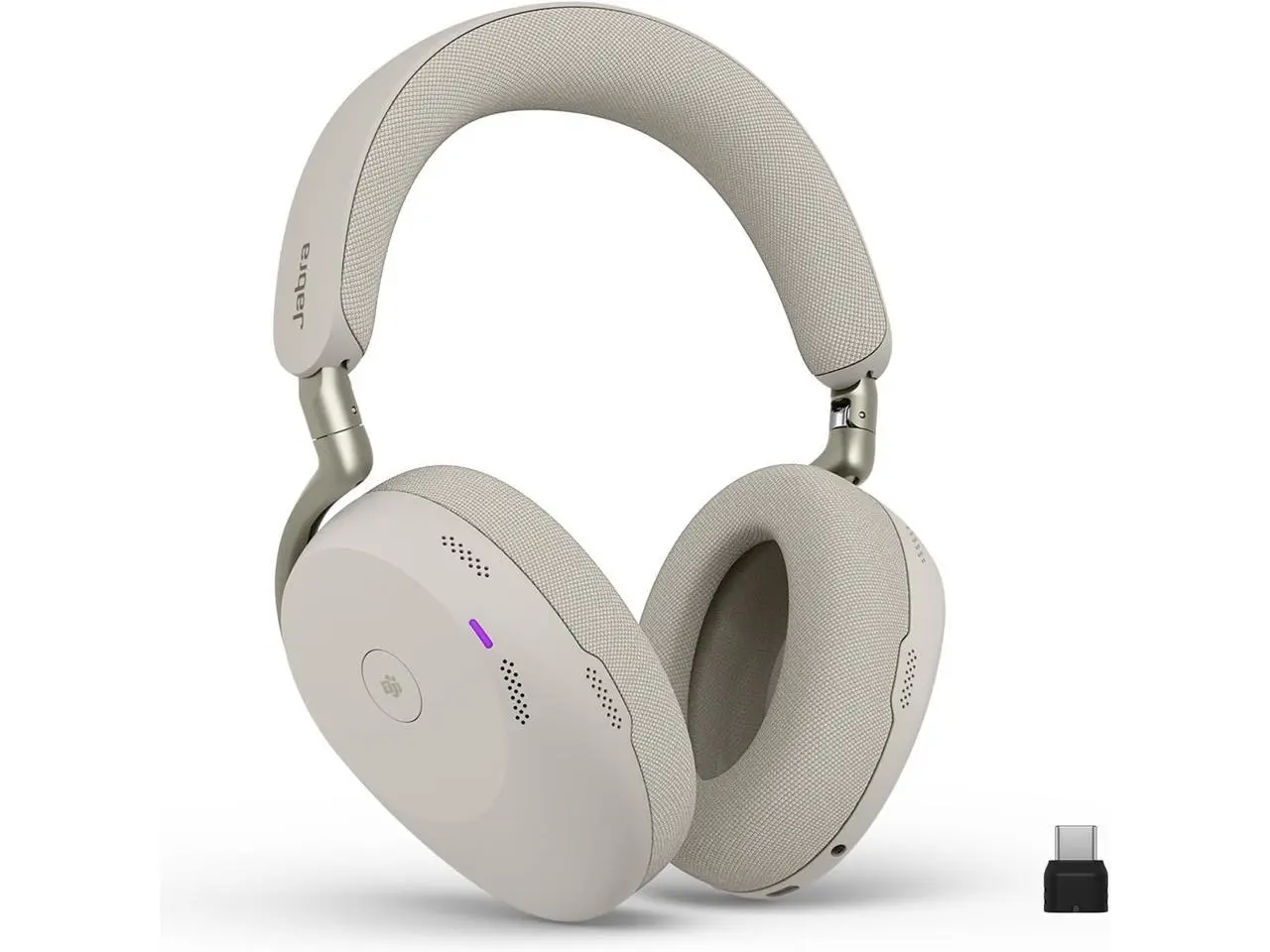 Jabra Evolve3 85 Over-Ear Wireless Bluetooth Headset with Microphone, USB-C, AI Voice Call Technology, Adaptive Active Noise Cancellation, 25-Hour Battery, Microsoft Teams Certified, Warm Gray