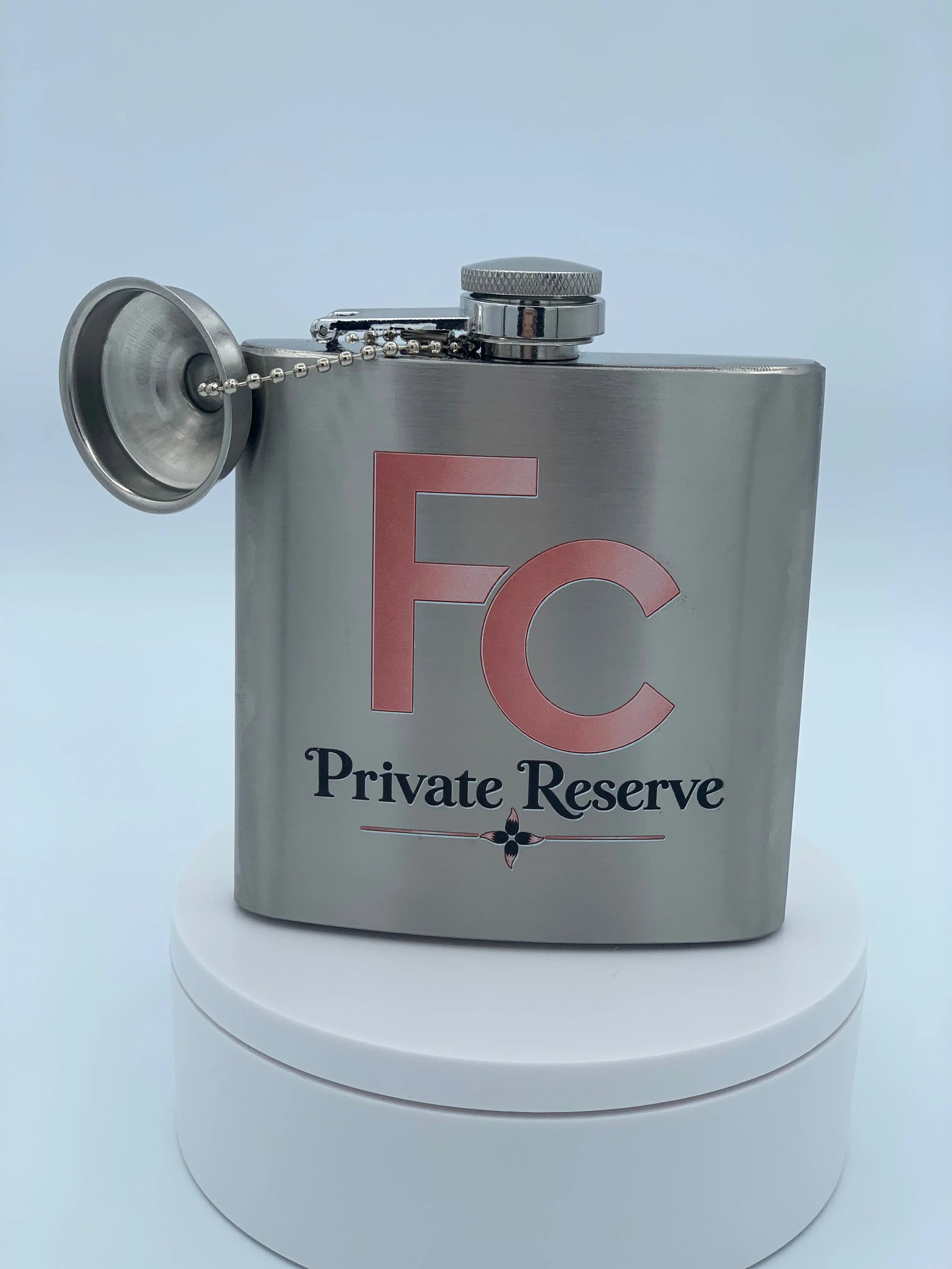 Personalized 6 oz Stainless Steel Flask with Funnel