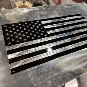 Pledge of Allegiance Black and Silver American Flag