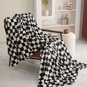 1pc American Thickened Blanket Warm Checkered Flannel Blanket Living Room Bedroom Sofa Comfortable Soft All Season Blanket