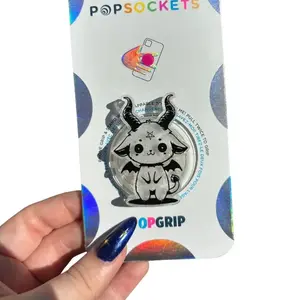 Viral Spooky Cute Goat Phone Grip Magsafe, Cute Edgy Baphomet Phone Grip Holder, Funny Phone Holder, Cartoon Animal Kindle Grip, Gift for Girls Boys