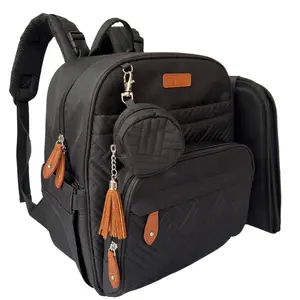 Purple Finch Small Diaper Bag Backpack with Stroller Straps Pacifier Case & Bonus Full Sized Changing Pad Compact Diaper Backpack