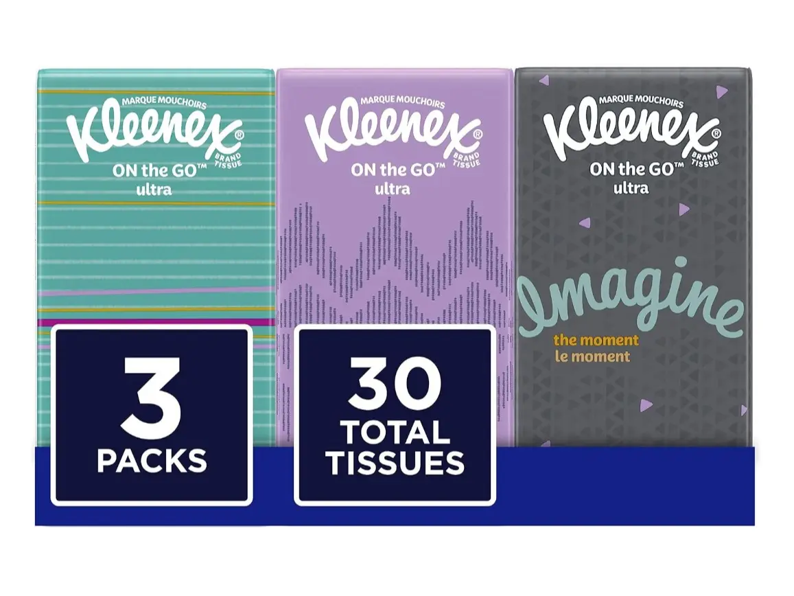 Disposable Facial Tissues, 10-Count per Box, 3-Pack Home Care Tissues