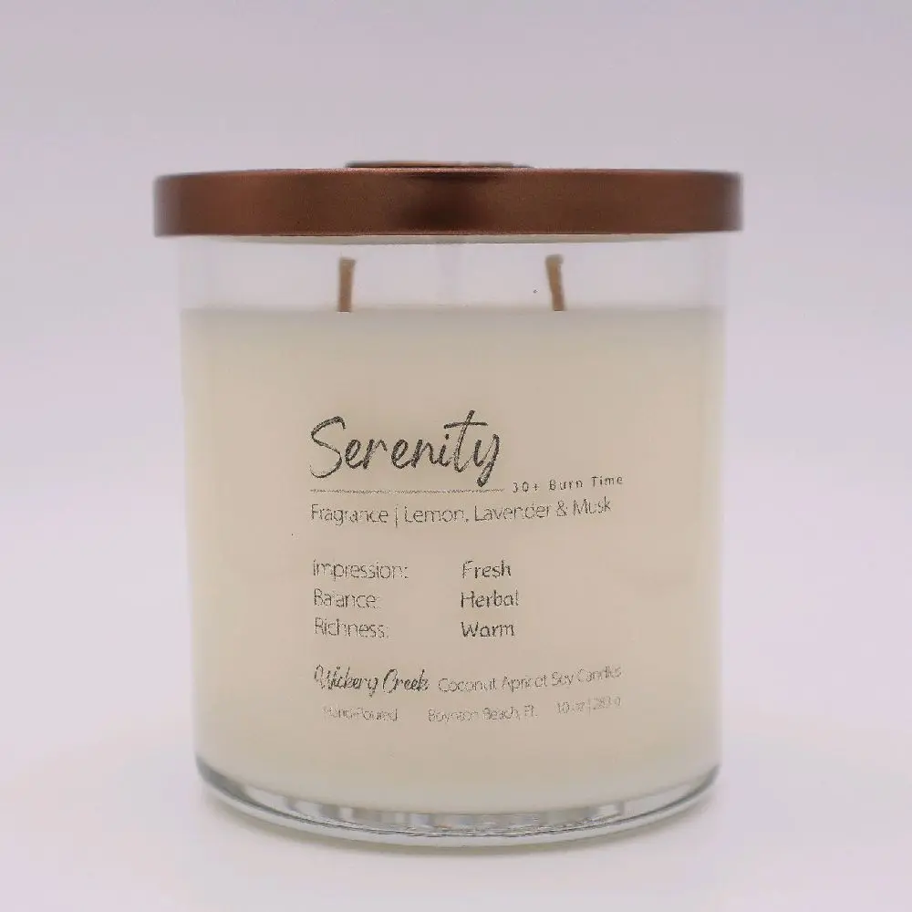 "Serenity" Candle - Lemon Lavender & Musk Scented 10oz Studio Tumbler Fresh Herbal Warm Aroma Household Candle